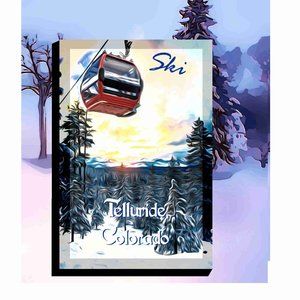 20 x 30 Travel Poster Ski Telluride Colorado